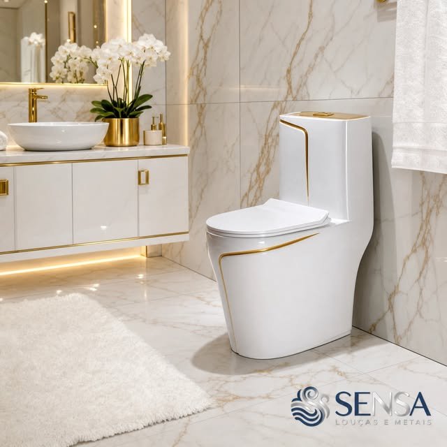 Bacia Monobloco Gold com Assento Soft Close